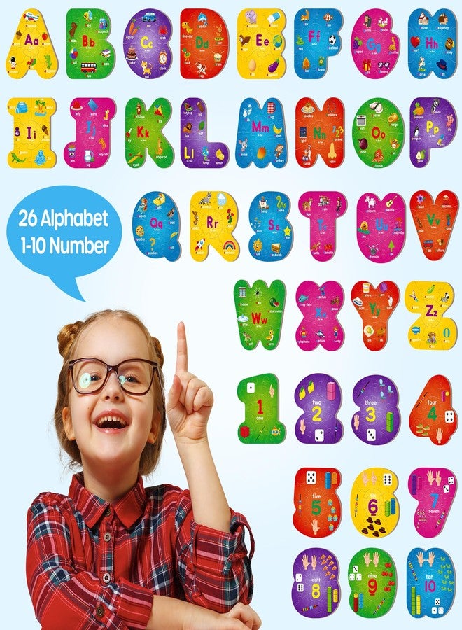SYNARRY Number and Alphabet Puzzles for Kids Ages 3-5, ABC Learning for Toddlers Ages 3+, Preschool Activities Letter Puzzles Montessori Educational Toys Gifts for 4 5 6 7 8 Year Old Boys Girls - Image 2